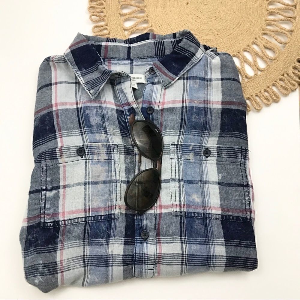 ** beach lunch lounge ** plaid tunic top